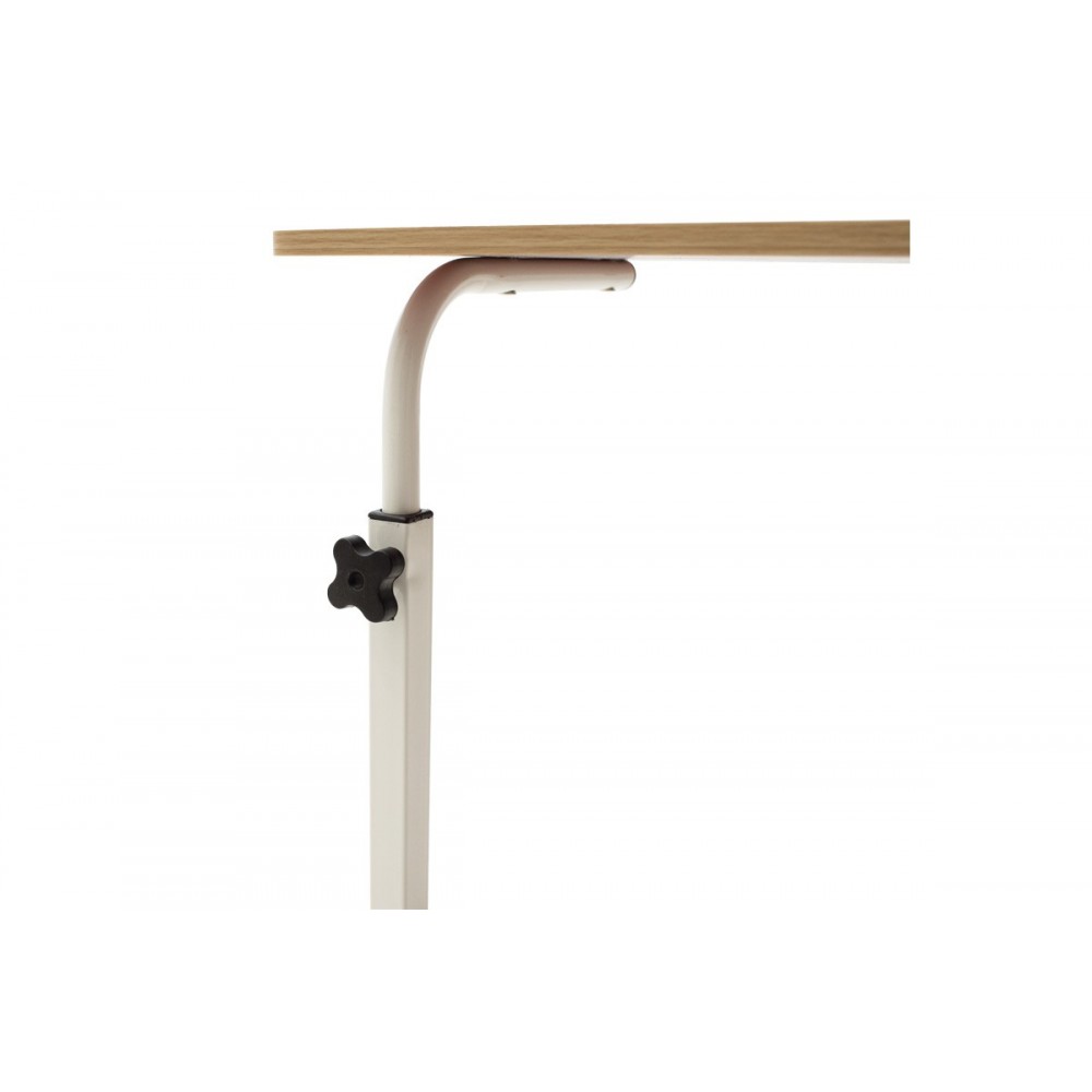 Γραφείο "Piper"με αυξομείωση ύψους από MDF-μέταλλο σε φυσικό-λευκό χρώμα 60x40x69/90