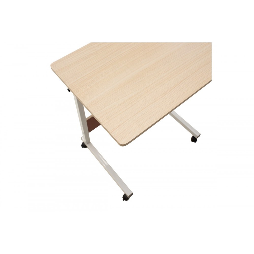 Γραφείο "Piper"με αυξομείωση ύψους από MDF-μέταλλο σε φυσικό-λευκό χρώμα 60x40x69/90