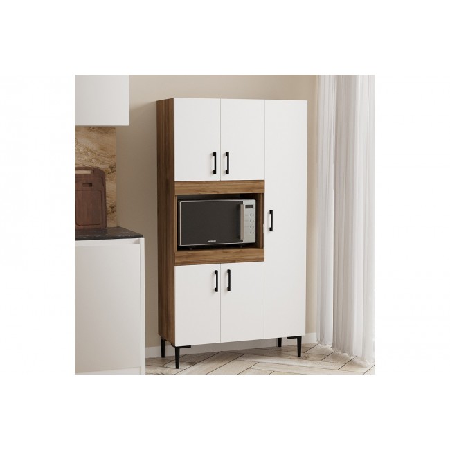 Ντουλάπα κουζίνας "DEFNE" σε χρώμα λευκό/καρυδί 89x37.5x160