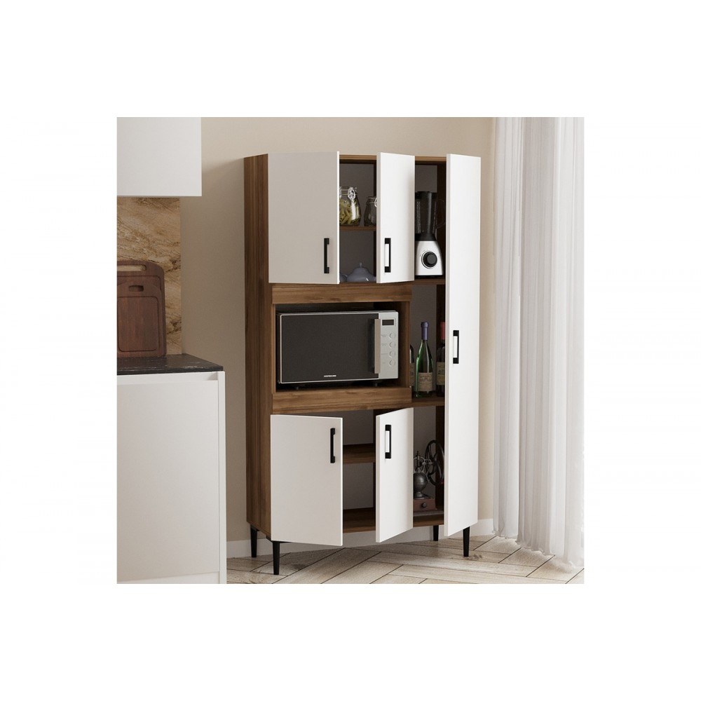 Ντουλάπα κουζίνας "DEFNE" σε χρώμα λευκό/καρυδί 89x37.5x160