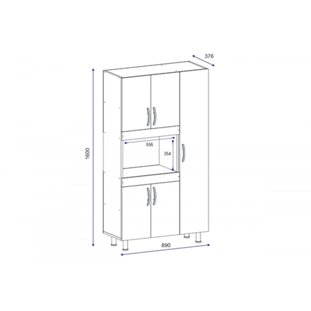Ντουλάπα κουζίνας "DEFNE" σε χρώμα λευκό/καρυδί 89x37.5x160