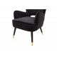 Πολυθρόνα σαλονιού "LARK" από βελούδο σε μαύρο χρώμα 65x74x90