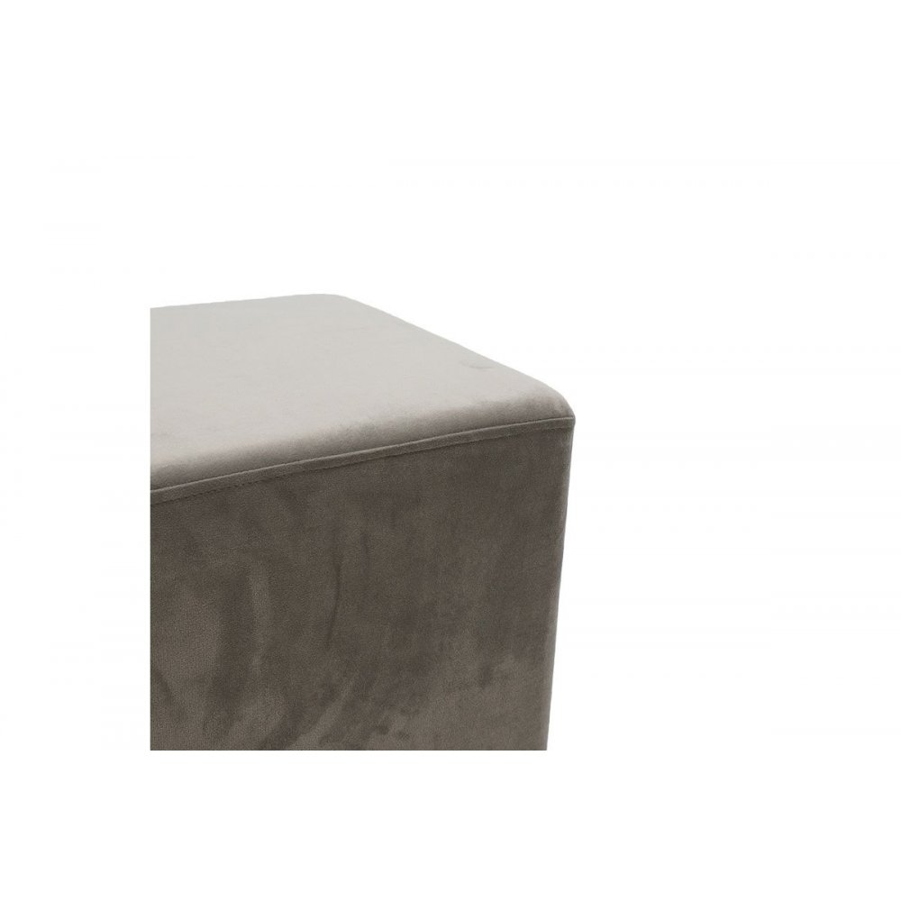 Σκαμπό "PYRA" από βελούδο-μέταλλο σε γκρι-χρυσό χρώμα 39x39x41