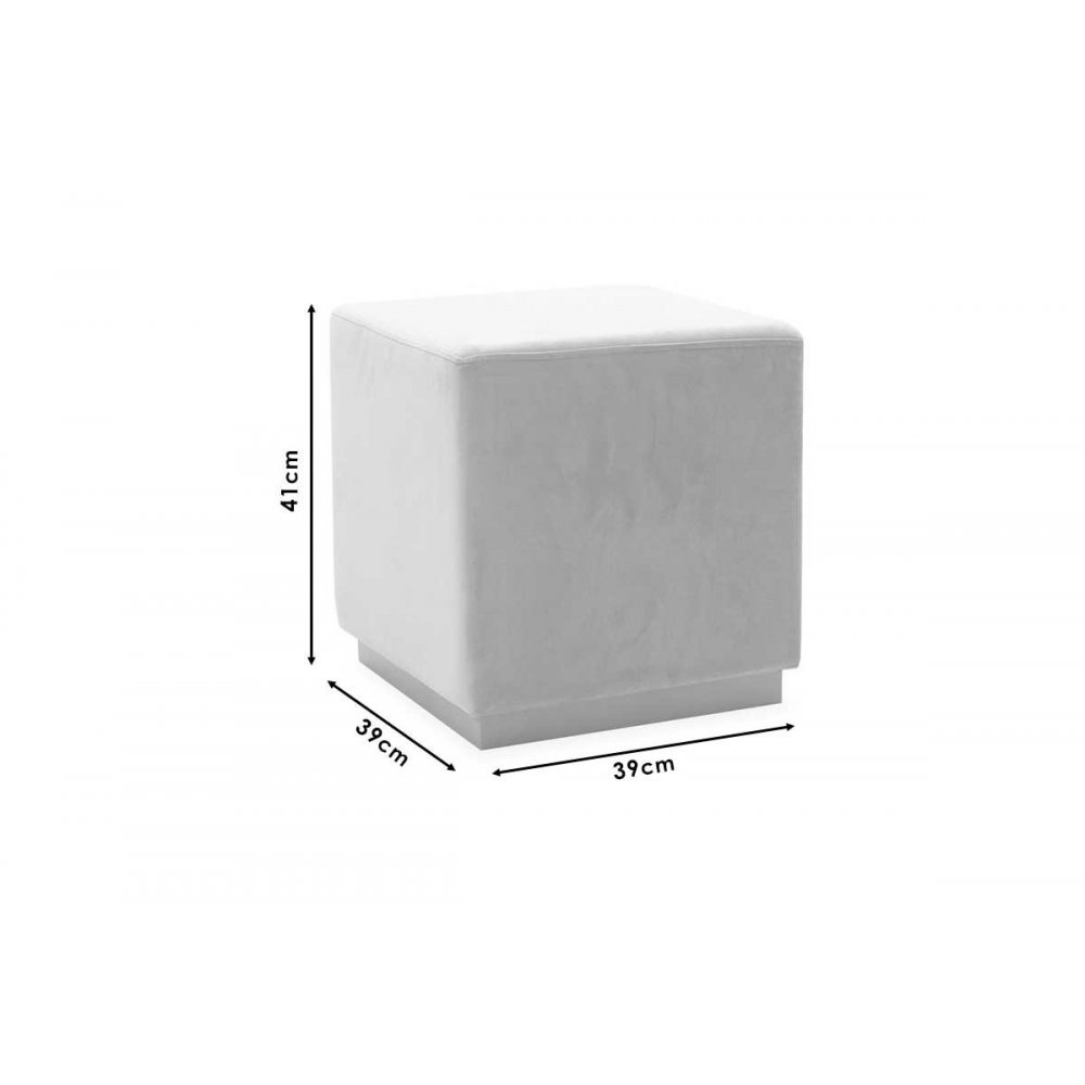 Σκαμπό "PYRA" από βελούδο-μέταλλο σε γκρι-χρυσό χρώμα 39x39x41