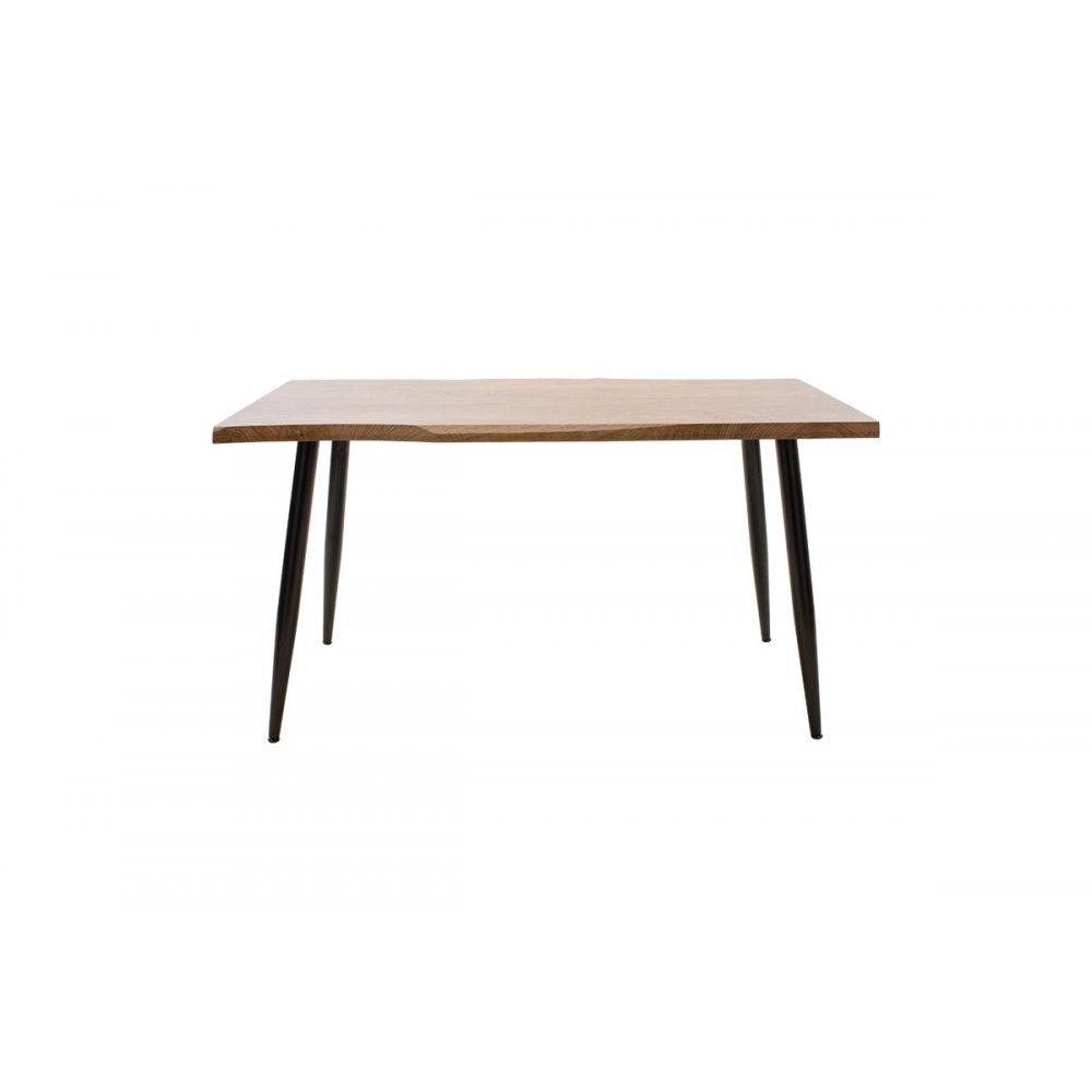 Τραπέζι "NEVE" από MDF-μέταλλο σε καρυδί-μαύρο χρώμα 140x80x75