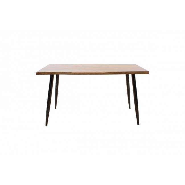 Τραπέζι "NEVE" από MDF-μέταλλο σε καρυδί-μαύρο χρώμα 140x80x75