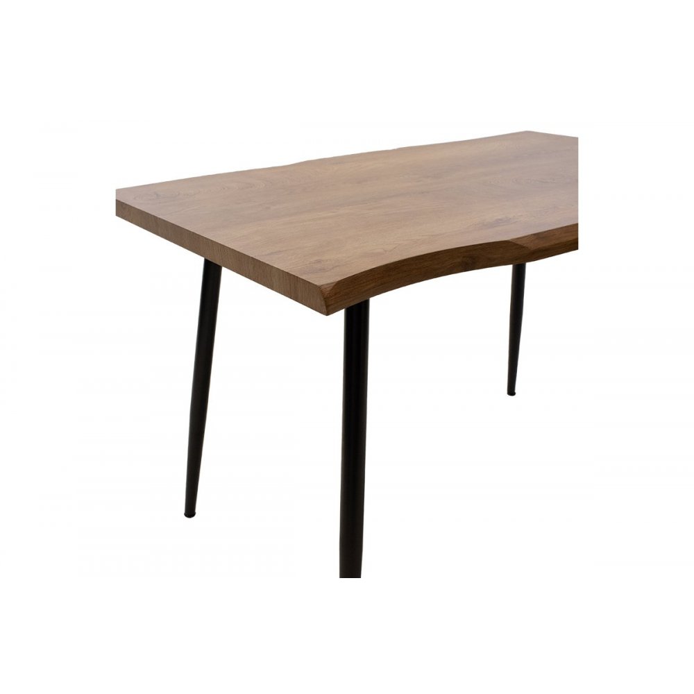 Τραπέζι "NEVE" από MDF-μέταλλο σε καρυδί-μαύρο χρώμα 120x80x75