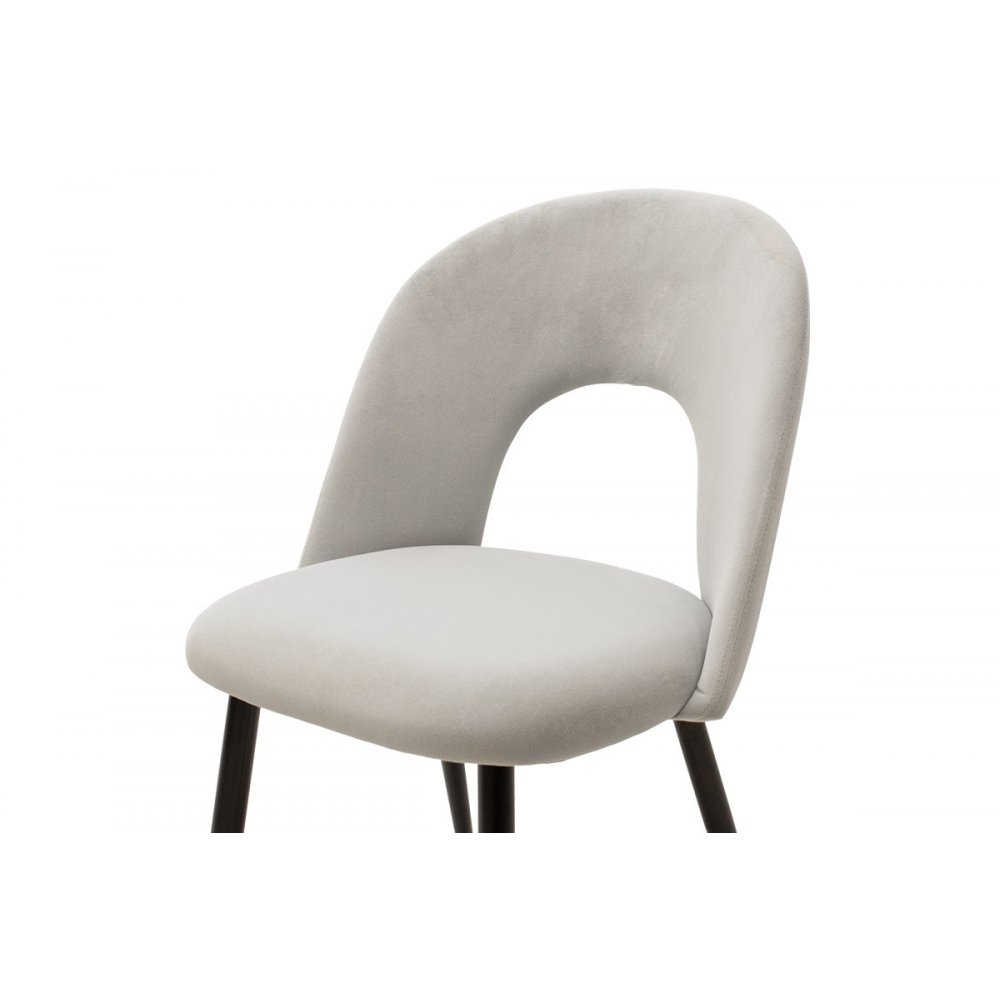 Καρέκλα "JONAH" από μέταλλο-βελούδο σε μαύρο-γκρι χρώμα 55x57x85