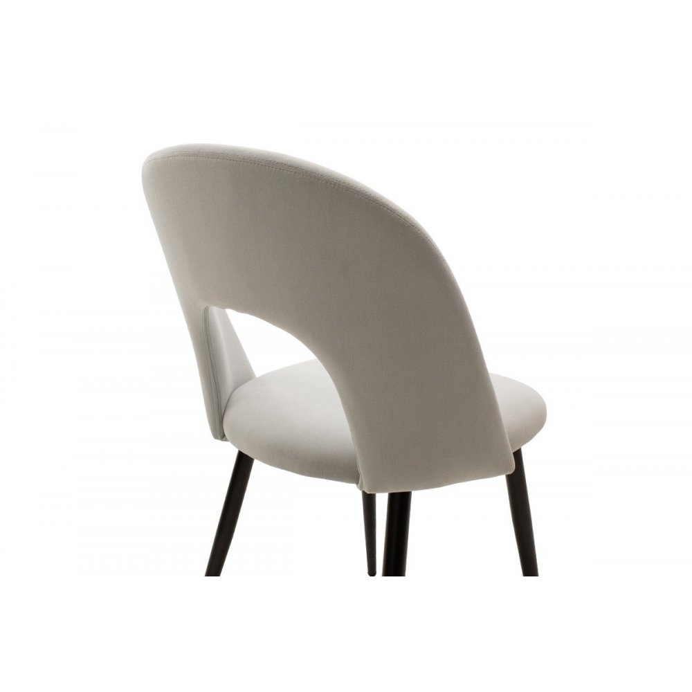 Καρέκλα "JONAH" από μέταλλο-βελούδο σε μαύρο-γκρι χρώμα 55x57x85