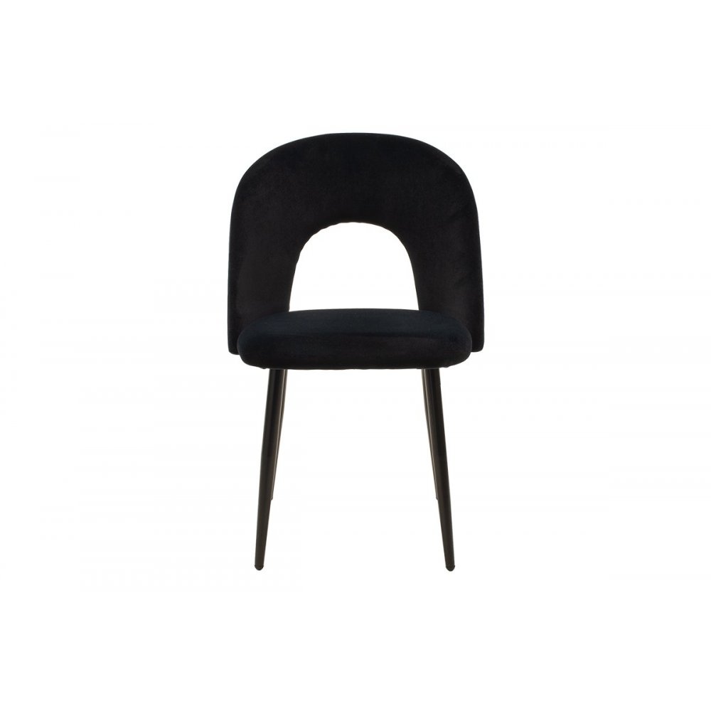 Καρέκλα "JONAH" από μέταλλο-βελούδο σε μαύρο χρώμα 55x57x85