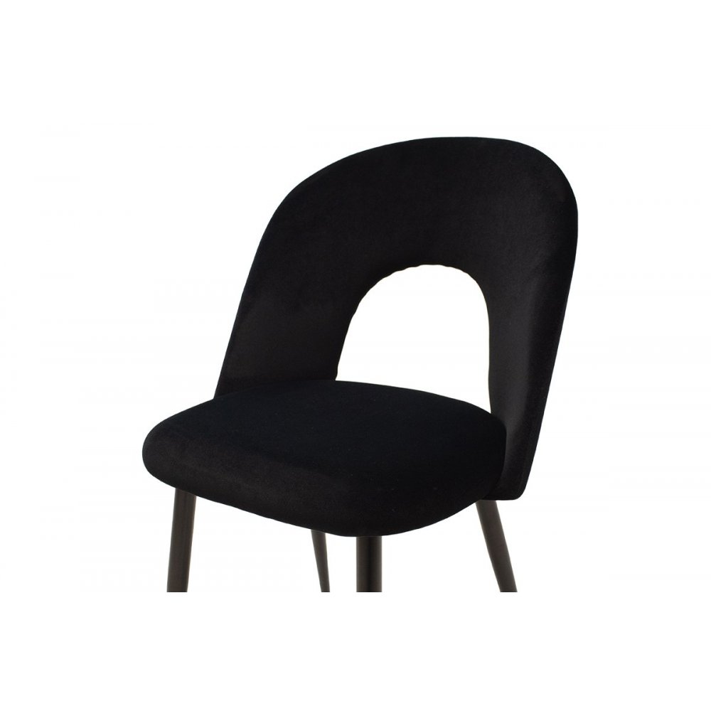 Καρέκλα "JONAH" από μέταλλο-βελούδο σε μαύρο χρώμα 55x57x85