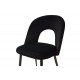 Καρέκλα "JONAH" από μέταλλο-βελούδο σε μαύρο χρώμα 55x57x85