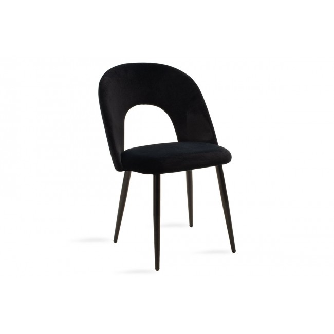 Καρέκλα "JONAH" από μέταλλο-βελούδο σε μαύρο χρώμα 55x57x85