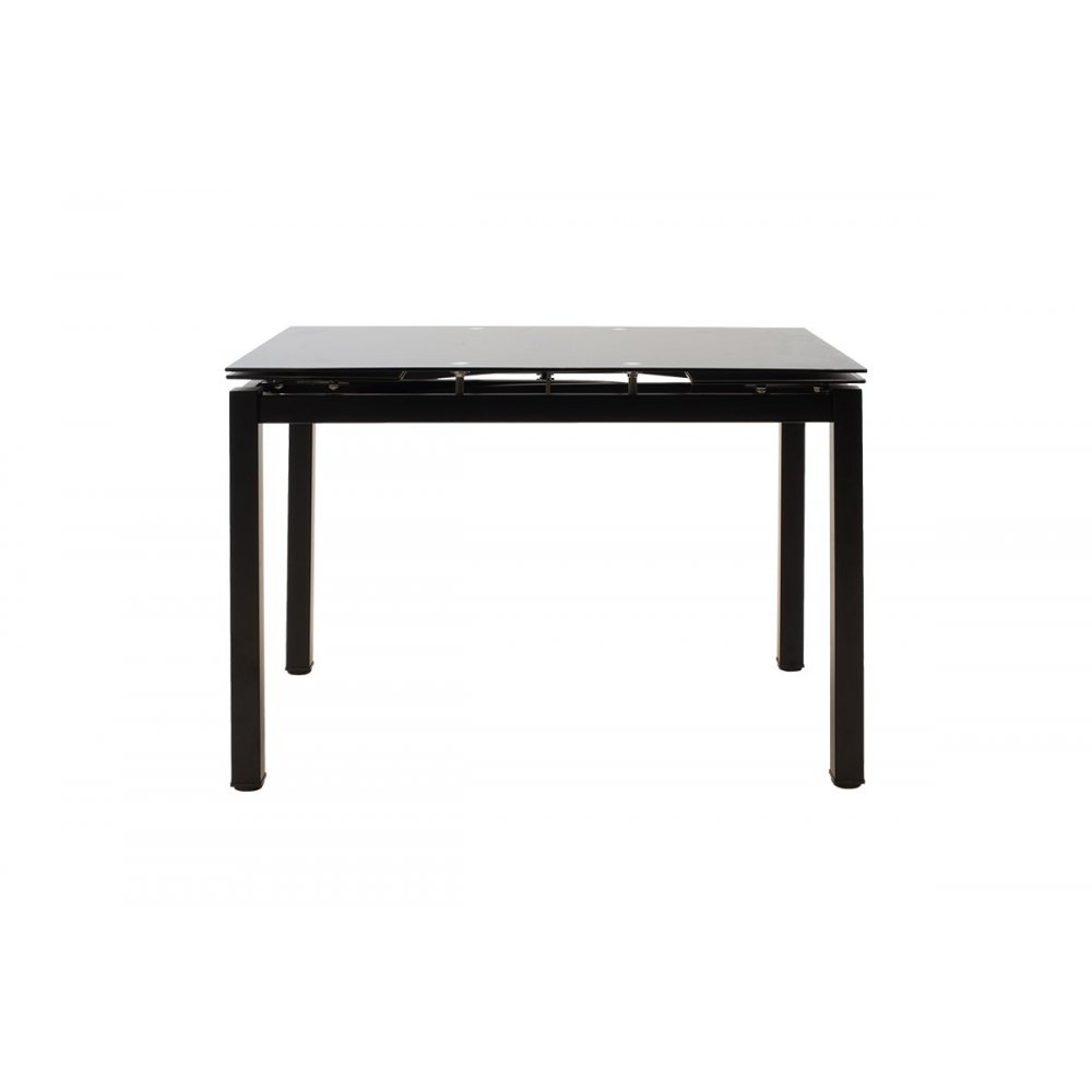 Τραπέζι επεκτεινόμενο "FINN" από γυαλί σε μαύρο χρώμα 110/170x70x75