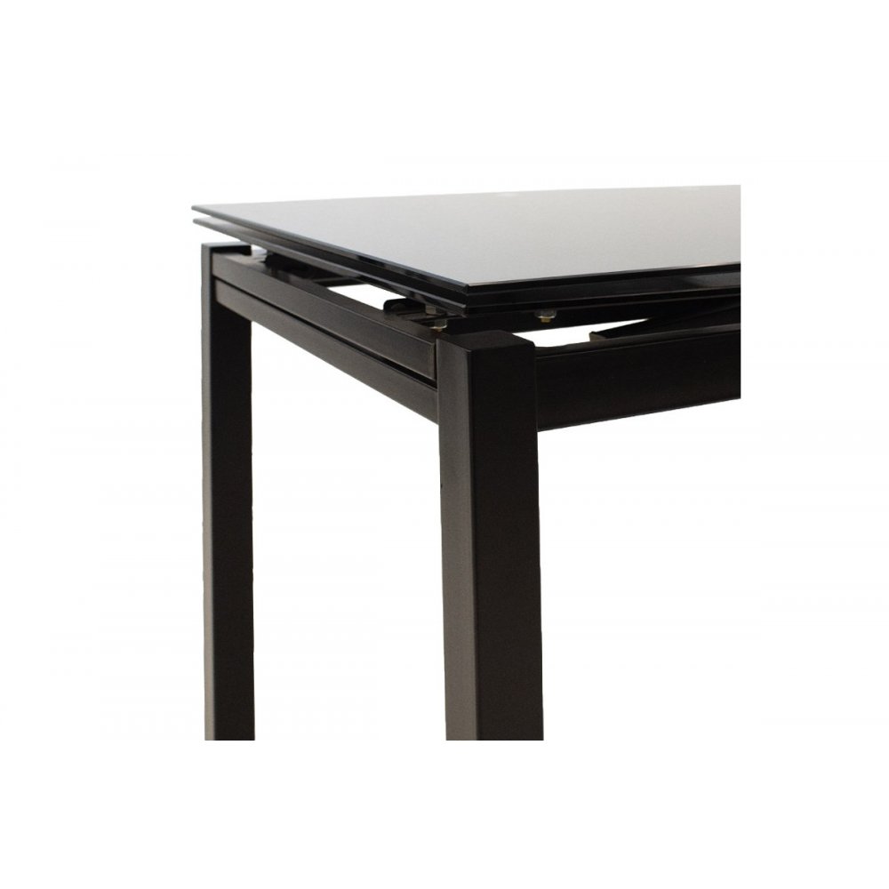 Τραπέζι επεκτεινόμενο "FINN" από γυαλί σε μαύρο χρώμα 110/170x70x75