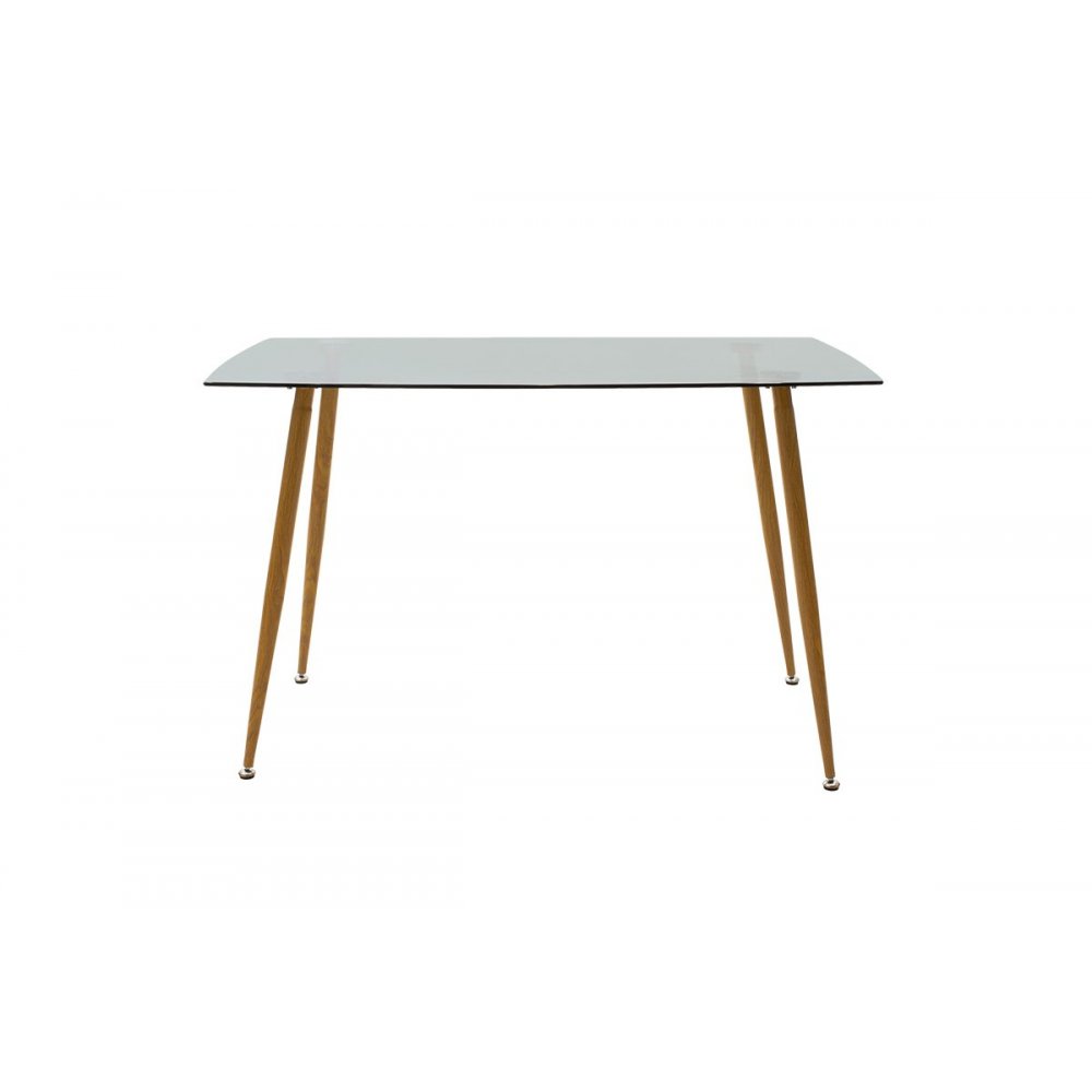 Τραπέζι "CHLOE" από γυαλί-μέταλλο σε ανθρακί-φυσικό χρώμα 120x70x75