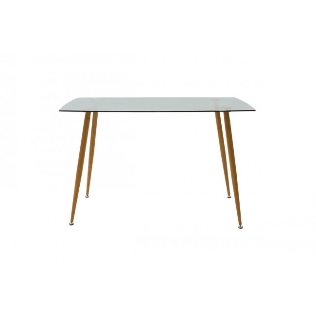 Τραπέζι "CHLOE" από γυαλί-μέταλλο σε ανθρακί-φυσικό χρώμα 120x70x75