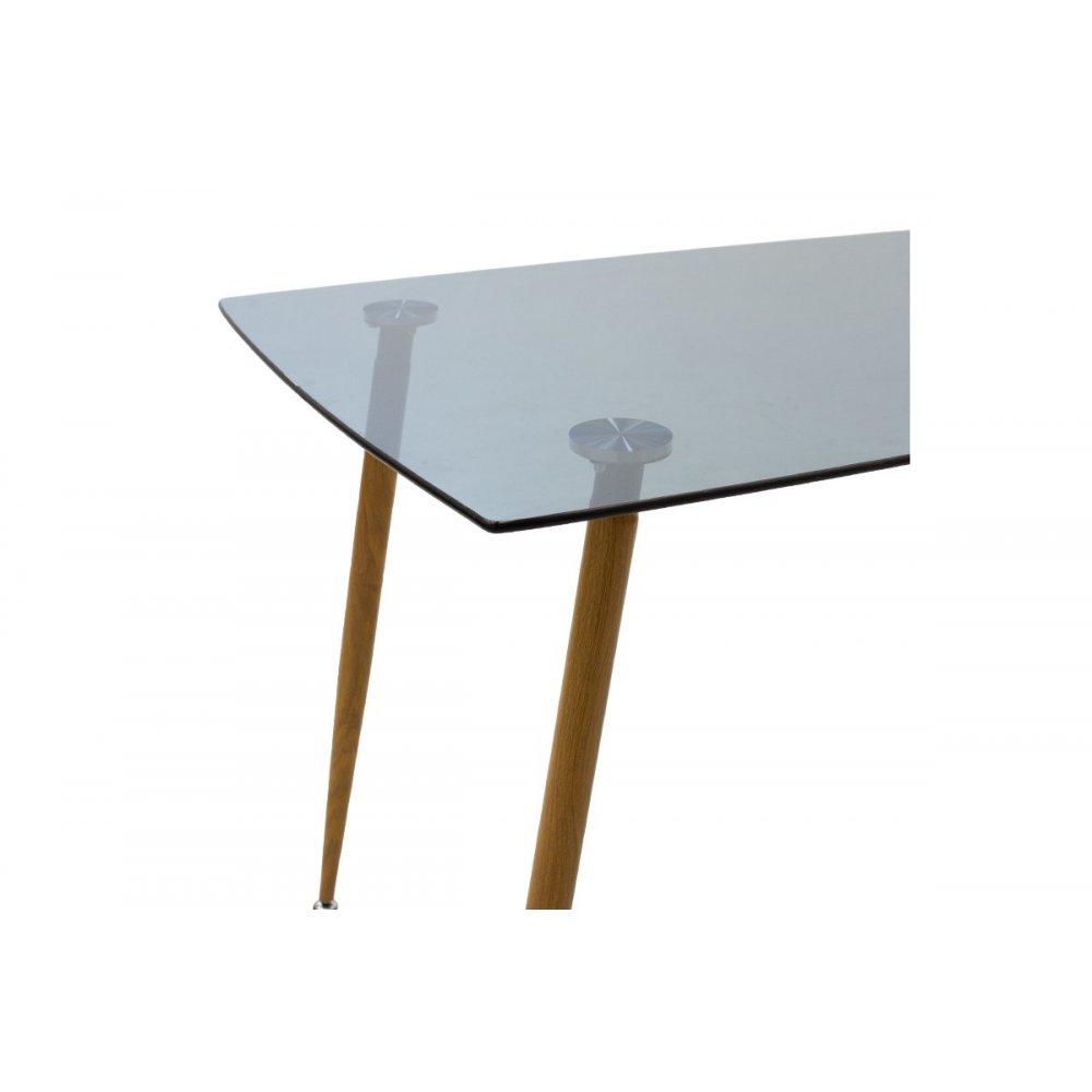 Τραπέζι "CHLOE" από γυαλί-μέταλλο σε ανθρακί-φυσικό χρώμα 120x70x75