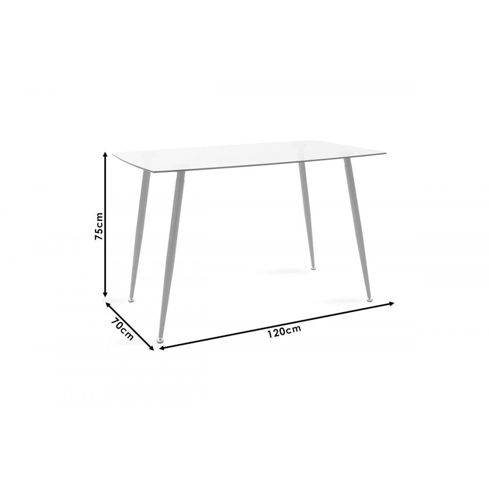 Τραπέζι "CHLOE" από γυαλί-μέταλλο σε ανθρακί-φυσικό χρώμα 120x70x75