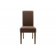 Καρέκλα "DITTA" από μασίφ-τεχνόδερμα σε καρυδί-καφέ χρώμα 45x58x96