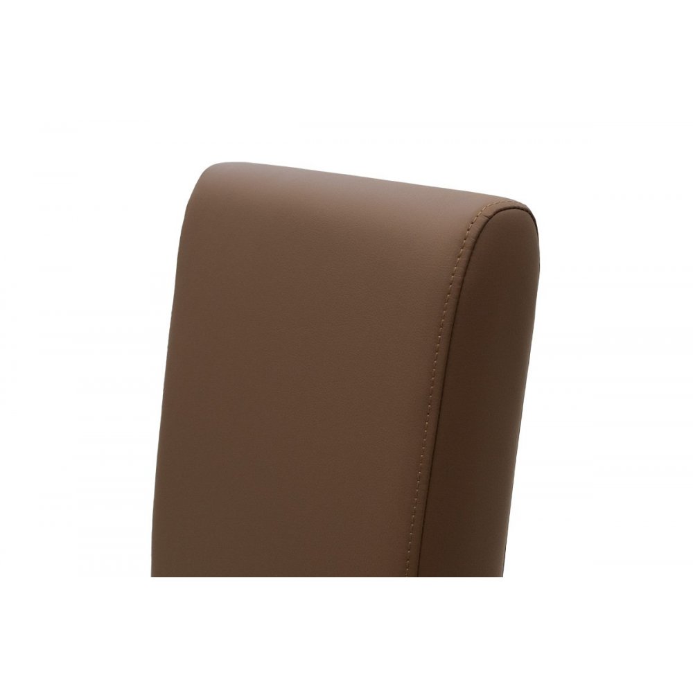 Καρέκλα "DITTA" από μασίφ-τεχνόδερμα σε καρυδί-καφέ χρώμα 45x58x96