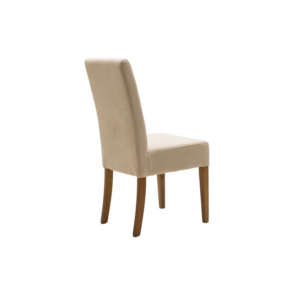 Καρέκλα "DITTA" από μασίφ-ύφασμα σε καρυδί-εκρού χρώμα 45x58x96
