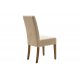 Καρέκλα "DITTA" από μασίφ-ύφασμα σε καρυδί-εκρού χρώμα 45x58x96