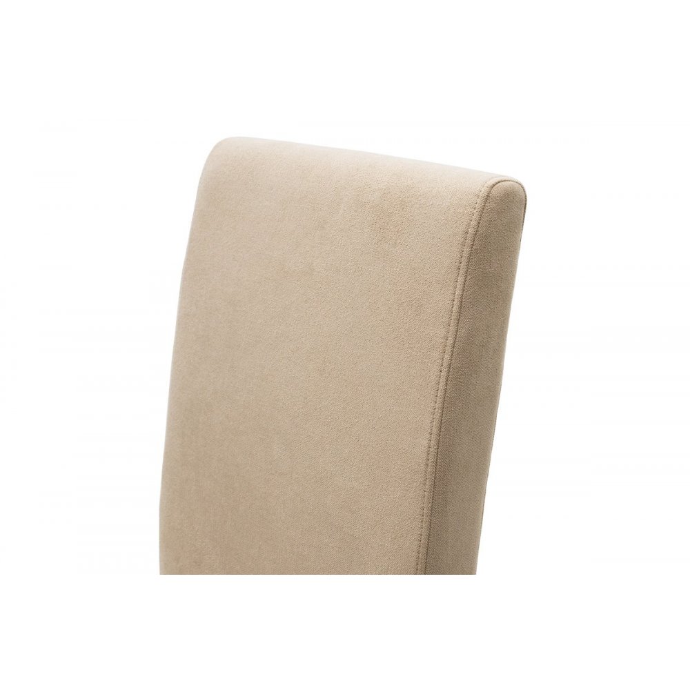Καρέκλα "DITTA" από μασίφ-ύφασμα σε καρυδί-εκρού χρώμα 45x58x96
