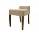 Καρέκλα "DITTA" από μασίφ-ύφασμα σε καρυδί-εκρού χρώμα 45x58x96