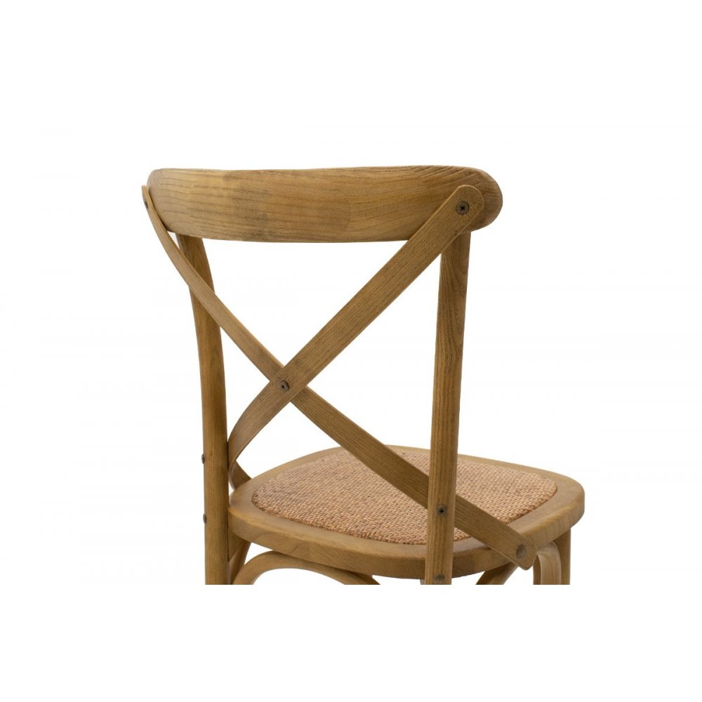 Σκαμπώ μπαρ "REID" από ξύλο-ραττάν σε ανοικτό καρυδί-καφέ χρώμα 45x52x116