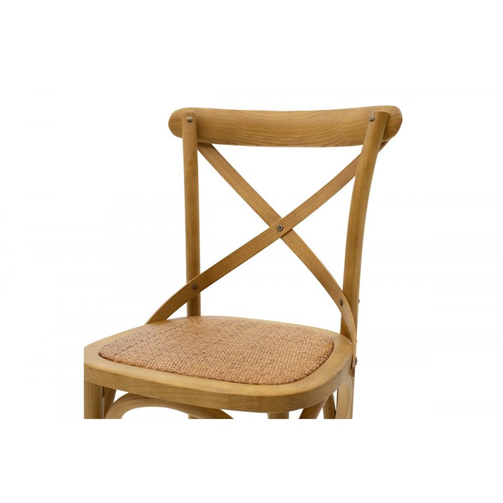 Σκαμπώ μπαρ "REID" από ξύλο-ραττάν σε σονόμα-καφέ χρώμα 45x52x116