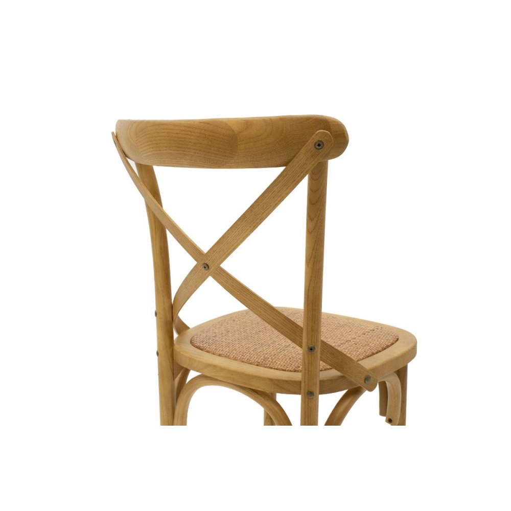 Σκαμπώ μπαρ "REID" από ξύλο-ραττάν σε σονόμα-καφέ χρώμα 45x52x116