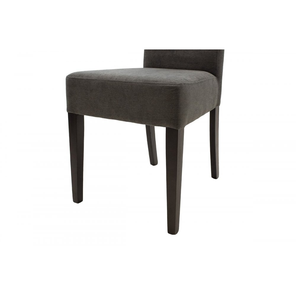 Καρέκλα "DITTA" από μασίφ-ύφασμα σε βέγγε-ανθρακί χρώμα 45x58x96