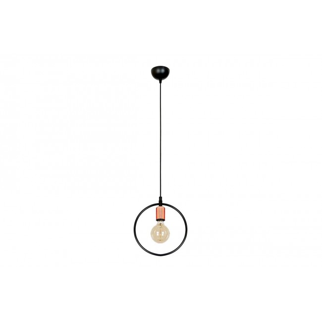 Φωτιστικό οροφής "PWL-0138" από μέταλλο σε μαύρο/μπρονζέ χρώμα Φ30x12x90 Ε27