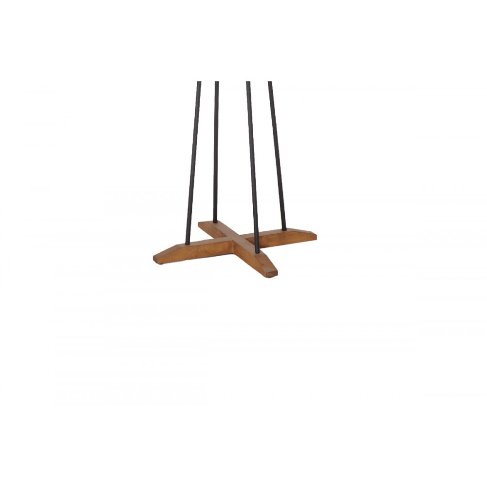 Καλόγερος "MYRA" από ξύλο/μέταλλό σε καρυδί/μαύρο χρώμα Φ40x160