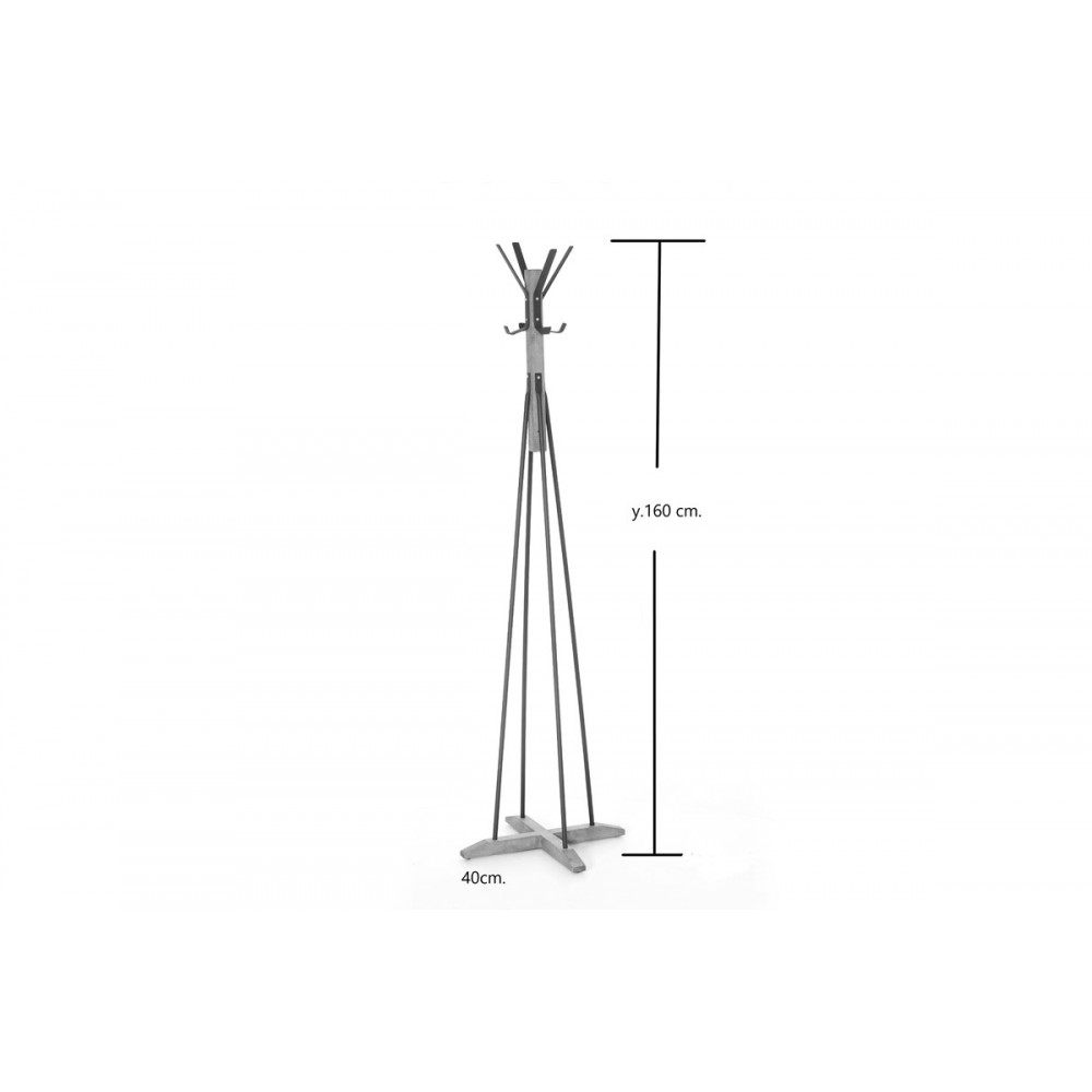 Καλόγερος "MYRA" από ξύλο/μέταλλό σε καρυδί/μαύρο χρώμα Φ40x160
