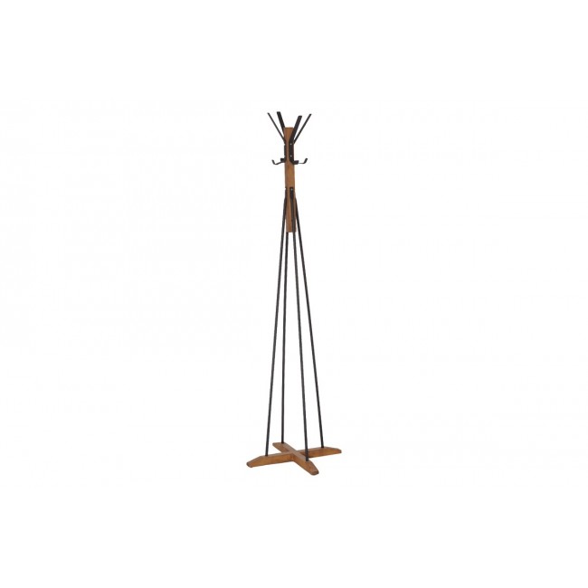 Καλόγερος "MYRA" από ξύλο/μέταλλό σε καρυδί/μαύρο χρώμα Φ40x160