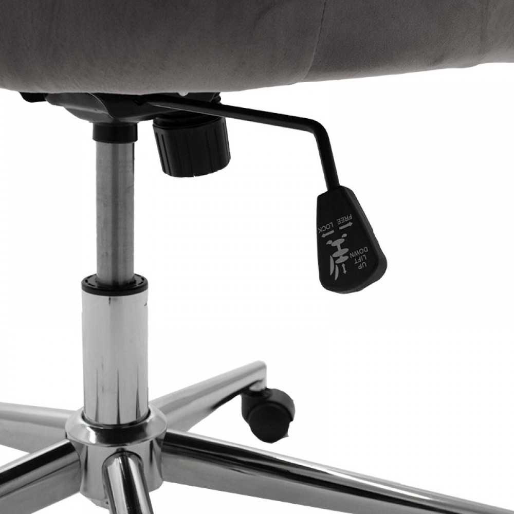 Πολυθρόνα διευθυντή "KIDO" από βελούδο σε χρώμα γκρι 64x72x100/110