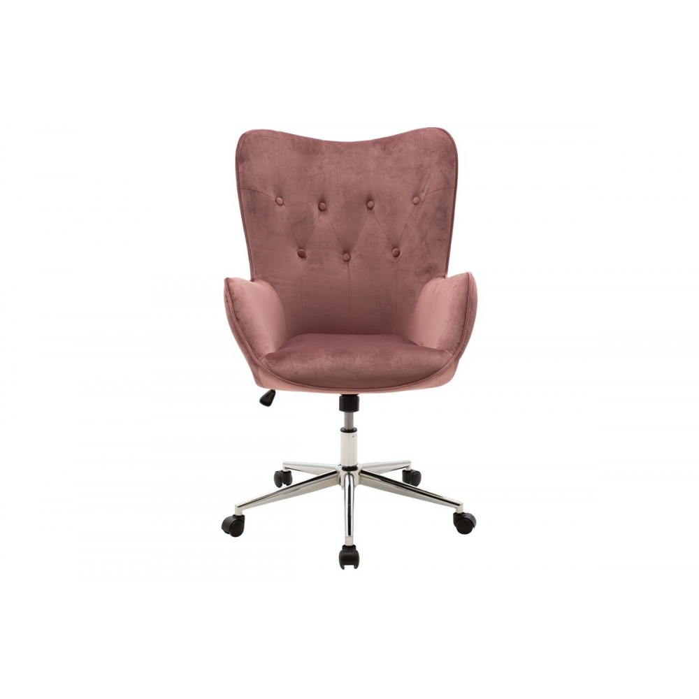 Πολυθρόνα διευθυντή "KIDO" από βελούδο σε χρώμα σάπιο μήλο 64x72x100/110
