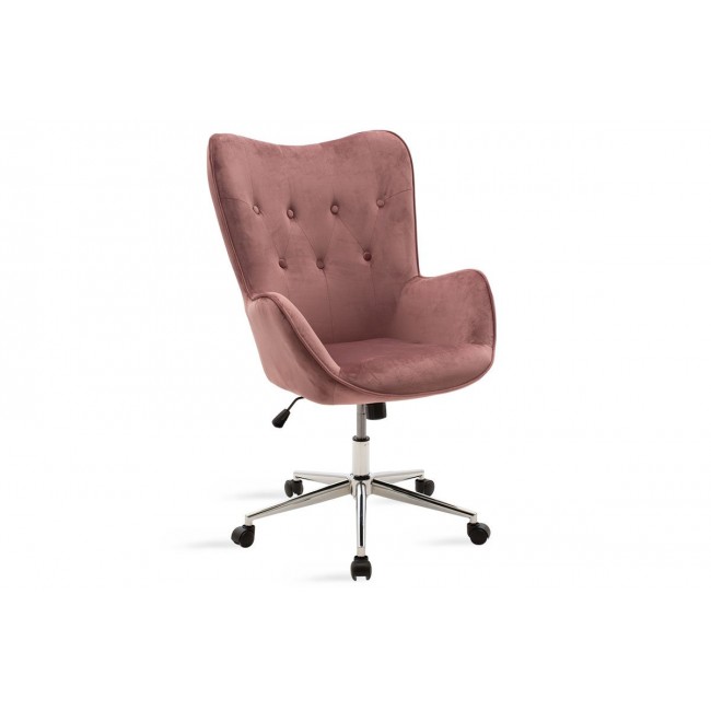 Πολυθρόνα διευθυντή "KIDO" από βελούδο σε χρώμα σάπιο μήλο 64x72x100/110
