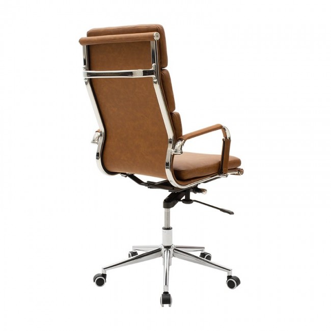 Πολυθρόνα διευθυντή "TOKYO" από τεχνόδερμα σε χρώμα antique ταμπά 55x63x110/118