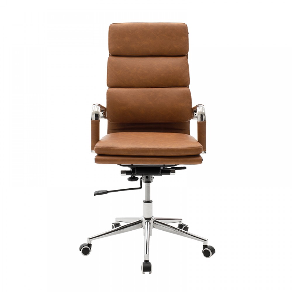 Πολυθρόνα διευθυντή "TOKYO" από τεχνόδερμα σε χρώμα antique ταμπά 55x63x110/118