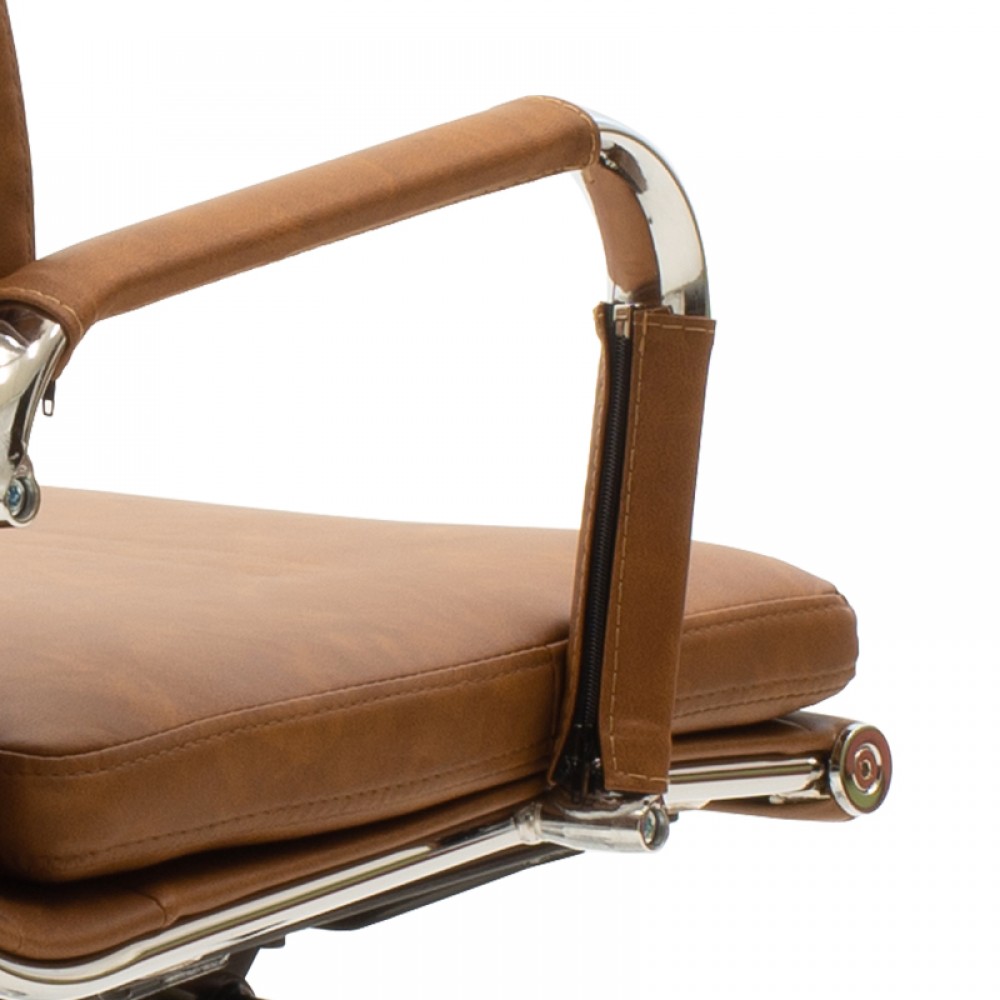 Πολυθρόνα διευθυντή "TOKYO" από τεχνόδερμα σε χρώμα antique ταμπά 55x63x110/118