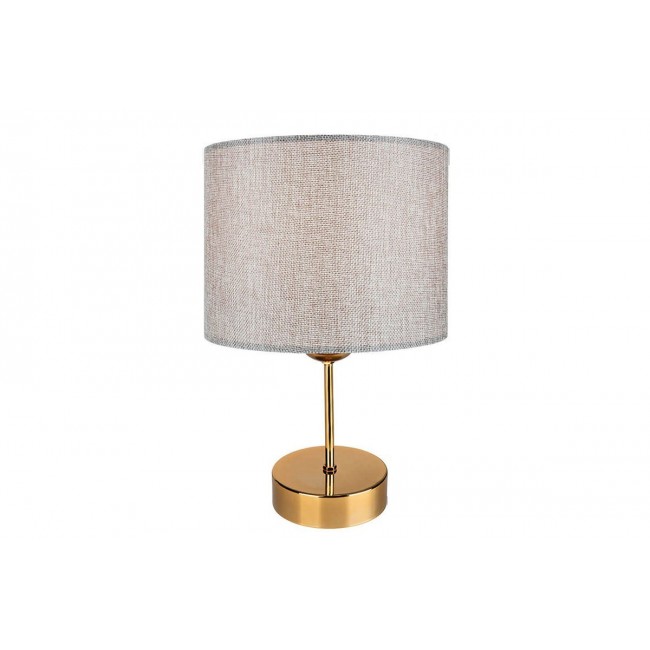 Φωτιστικό επιτραπέζιο "PWL-0961" από μέταλλο/γυαλί/PVC σε μπεζ καφέ/χρυσό χρώμα Φ22x32 Ε27