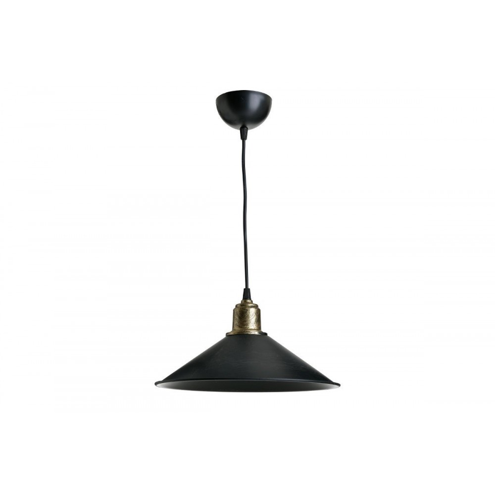 Φωτιστικό οροφής "PWL-0964" από PVC/ABS σε μαύρο/μπρονζέ antique χρώμα Φ30x62 Ε27