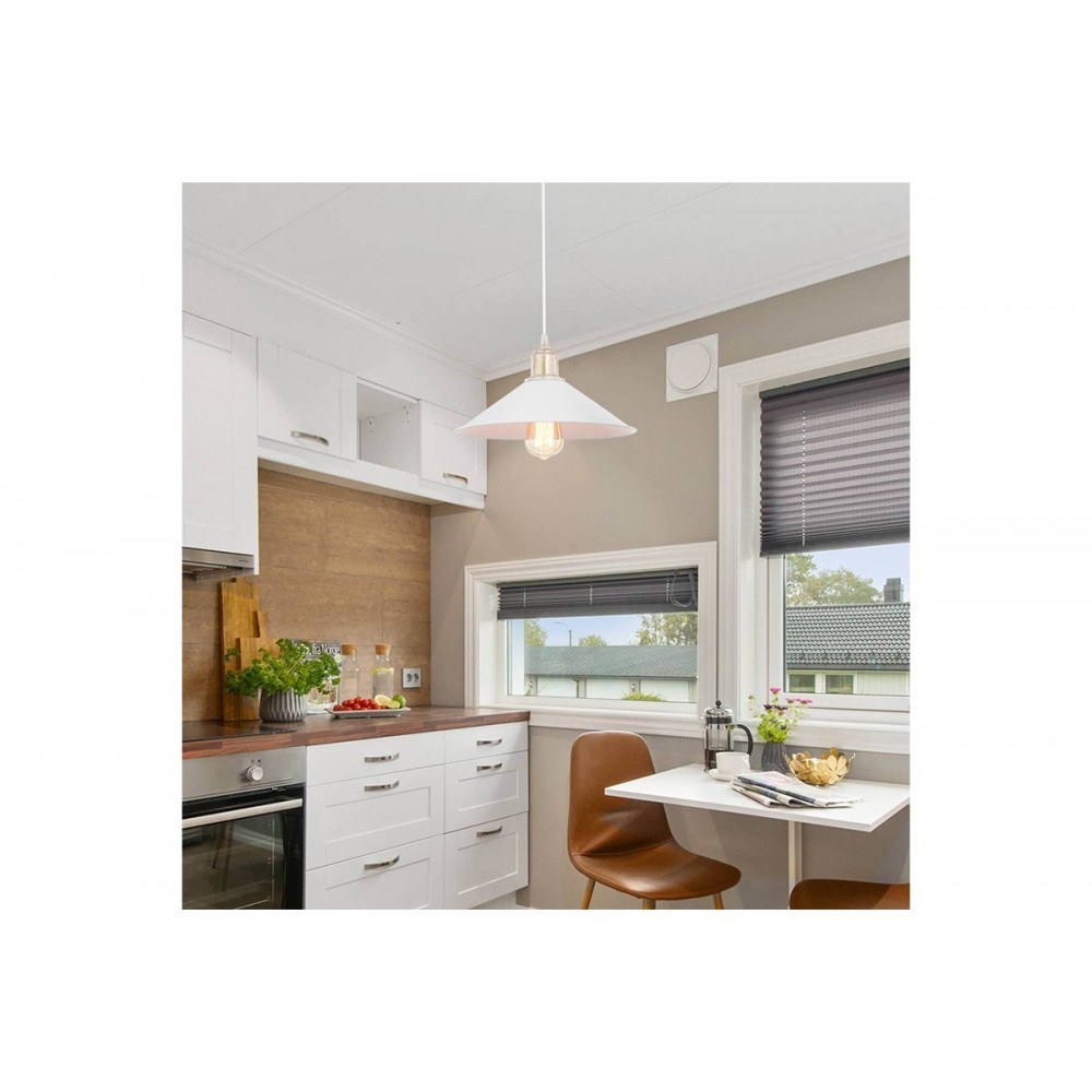 Φωτιστικό οροφής "PWL-0964" από PVC/ABS σε λευκό/bronze antique Φ30x62 Ε27