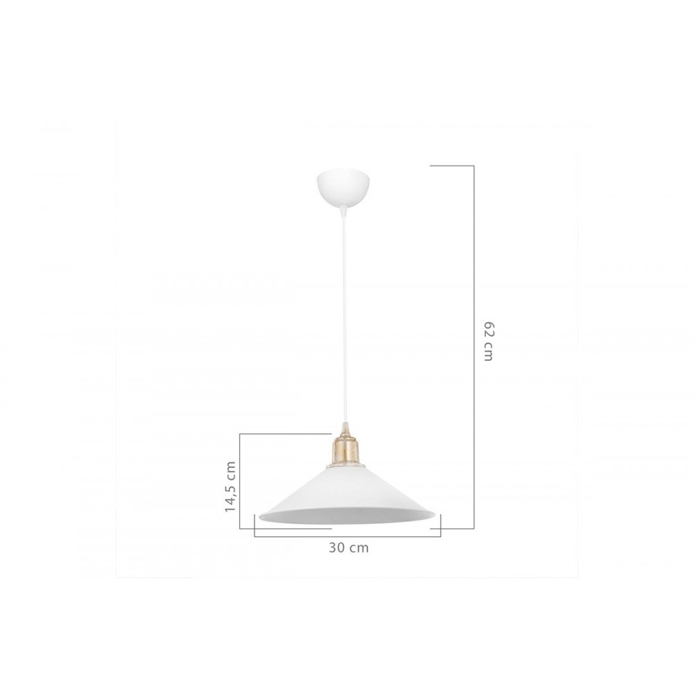 Φωτιστικό οροφής "PWL-0964" από PVC/ABS σε λευκό/bronze antique Φ30x62 Ε27