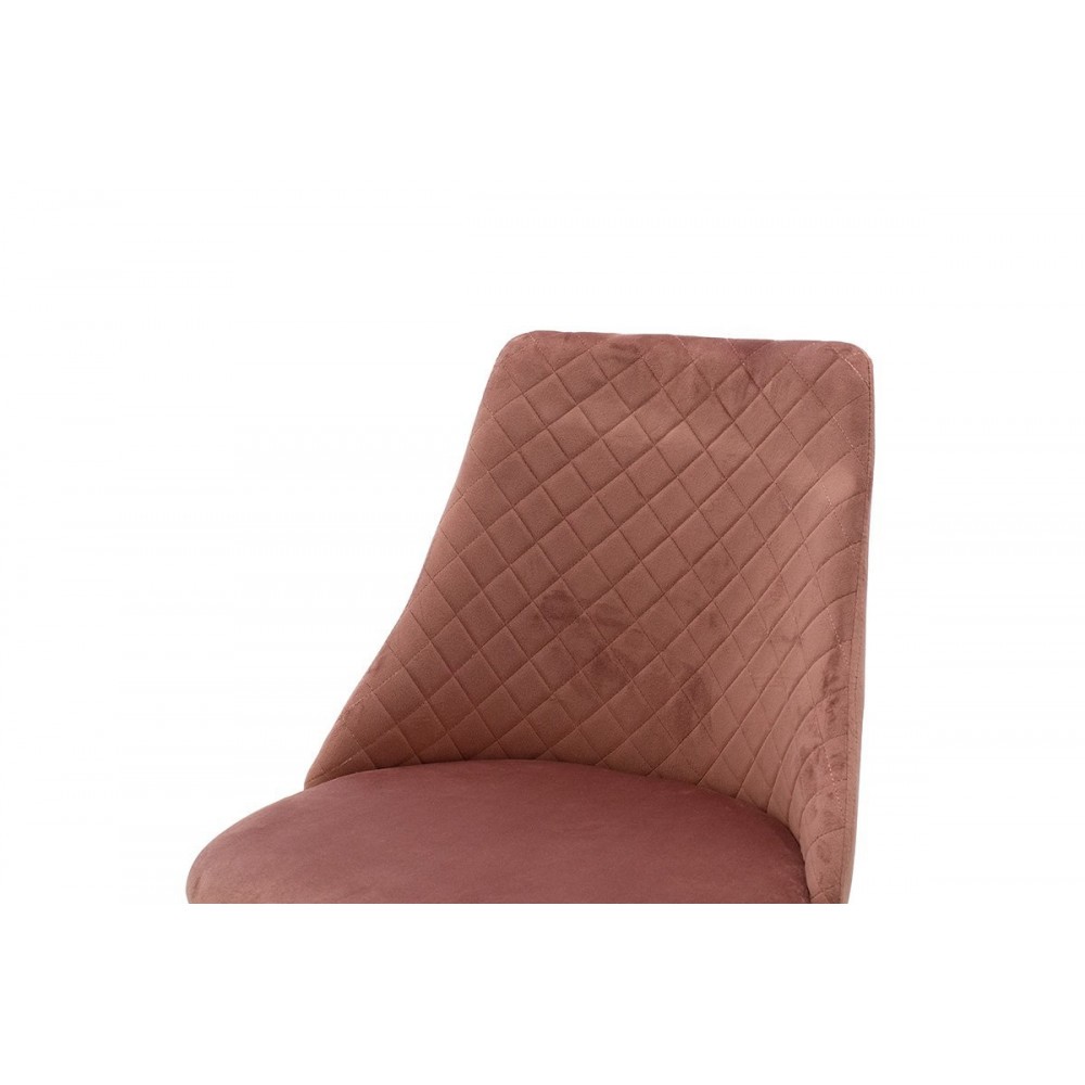 Καρέκλα "GISELLE" από βελούδο σε σάπιο μήλο/μαύρο χρώμα 51x52x82