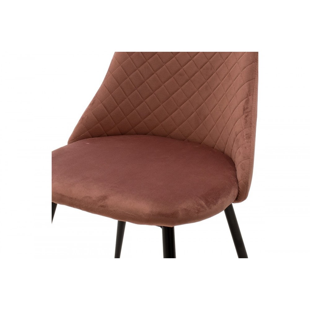 Καρέκλα "GISELLE" από βελούδο σε σάπιο μήλο/μαύρο χρώμα 51x52x82