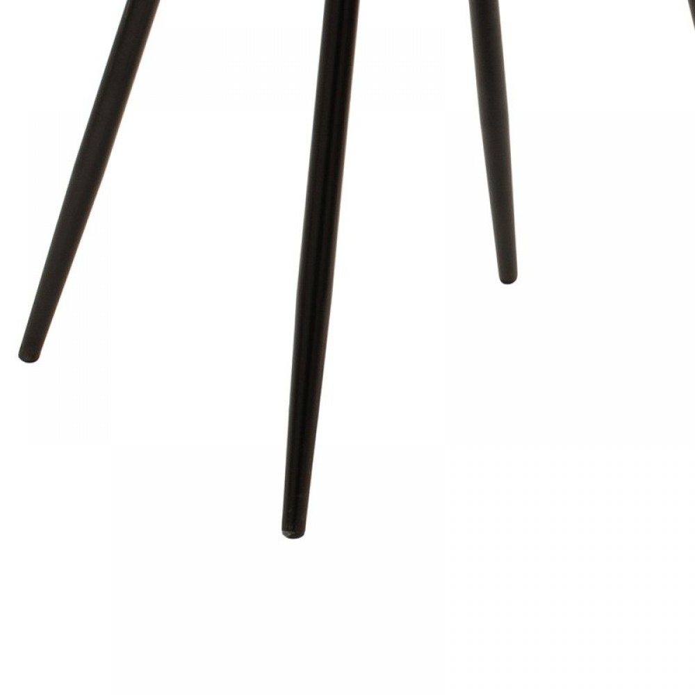 Καρέκλα "GISELLE" από ύφασμα βελούδο σε χρώμα μαύρο/γκρι 52x51x82